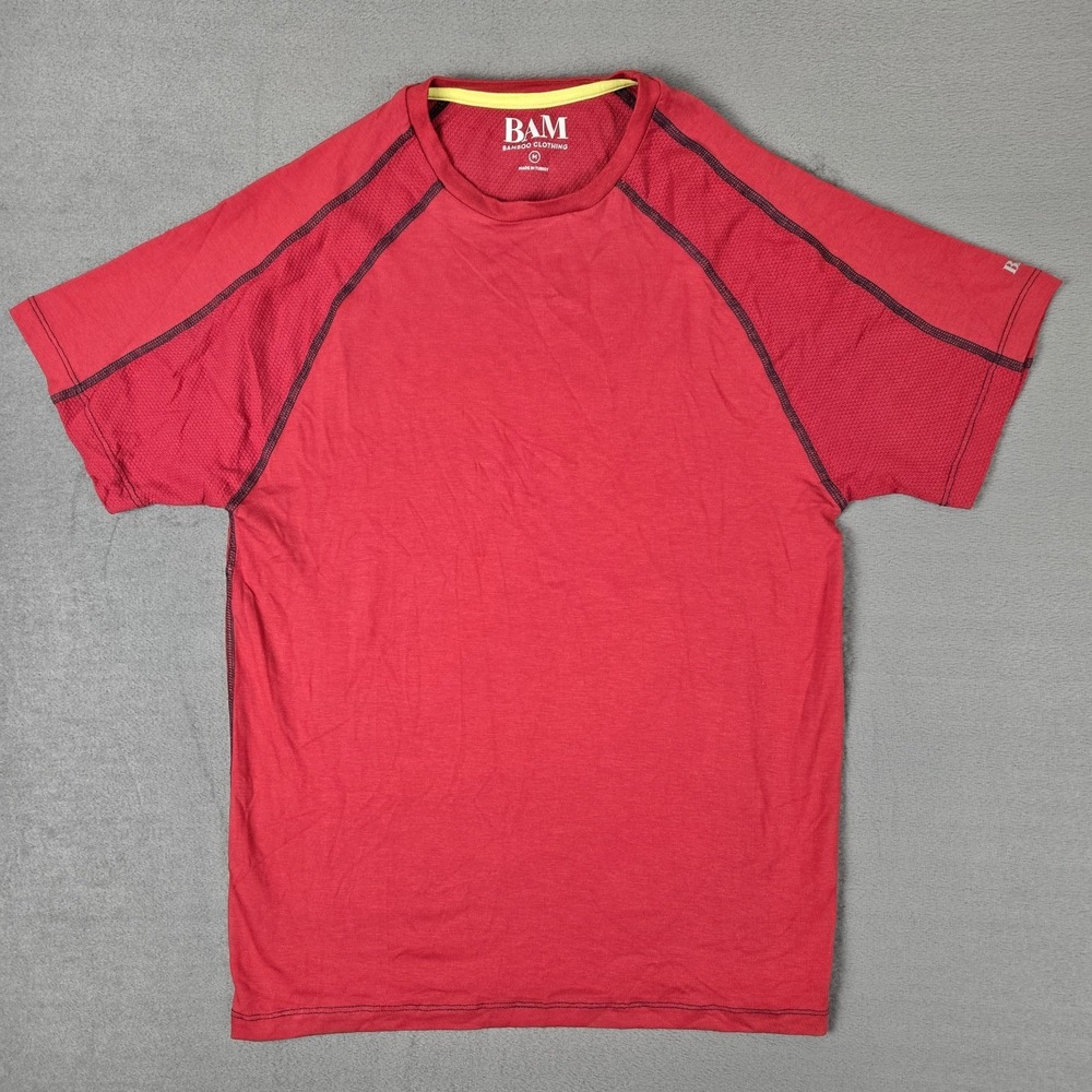 BAM Bamboo Clothing T-shirt Men's‎ Medium Red Crew Neck Bamboo Viscose Tee